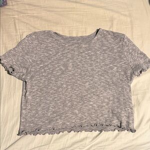 American Eagle Outfitters Gray Ribbed Crop Top